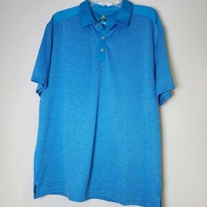 Pro Tour Coolplay Polo Men's X-Large Solid Ocean Blue Bright Logo 100% Polyester